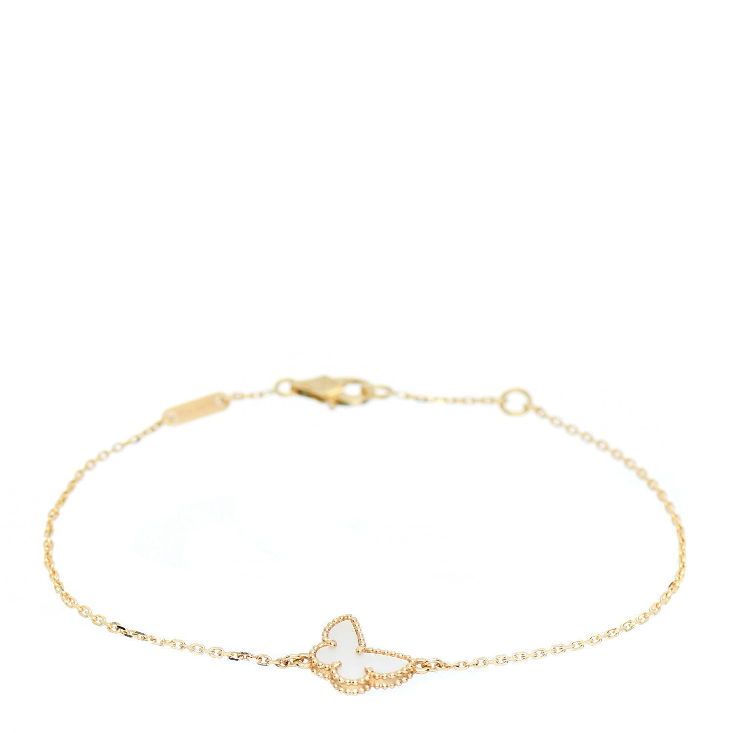 Van Cleef & Arpels 18K Yellow Gold Mother of Pearl Sweet Alhambra Butterfly Bracelet 1 of 5