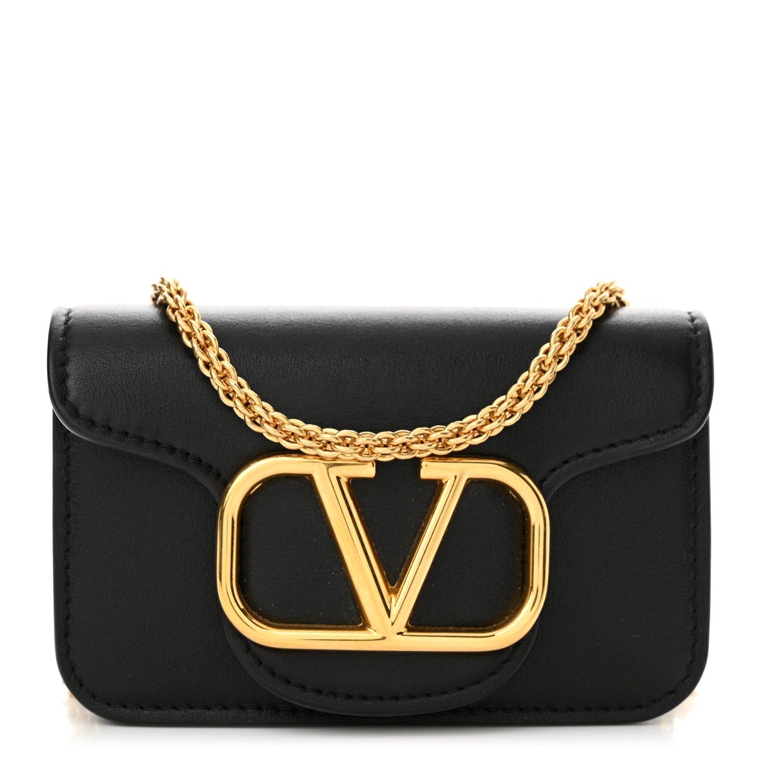 Valentino Garavani Calfskin Vlogo Chain Micro Loco Bag Black 1 of 11