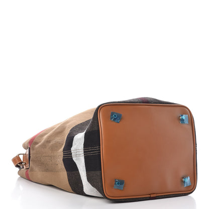 Burberry Canvas Mega Check Medium Ashby Hobo Saddle Brown 5 of 8