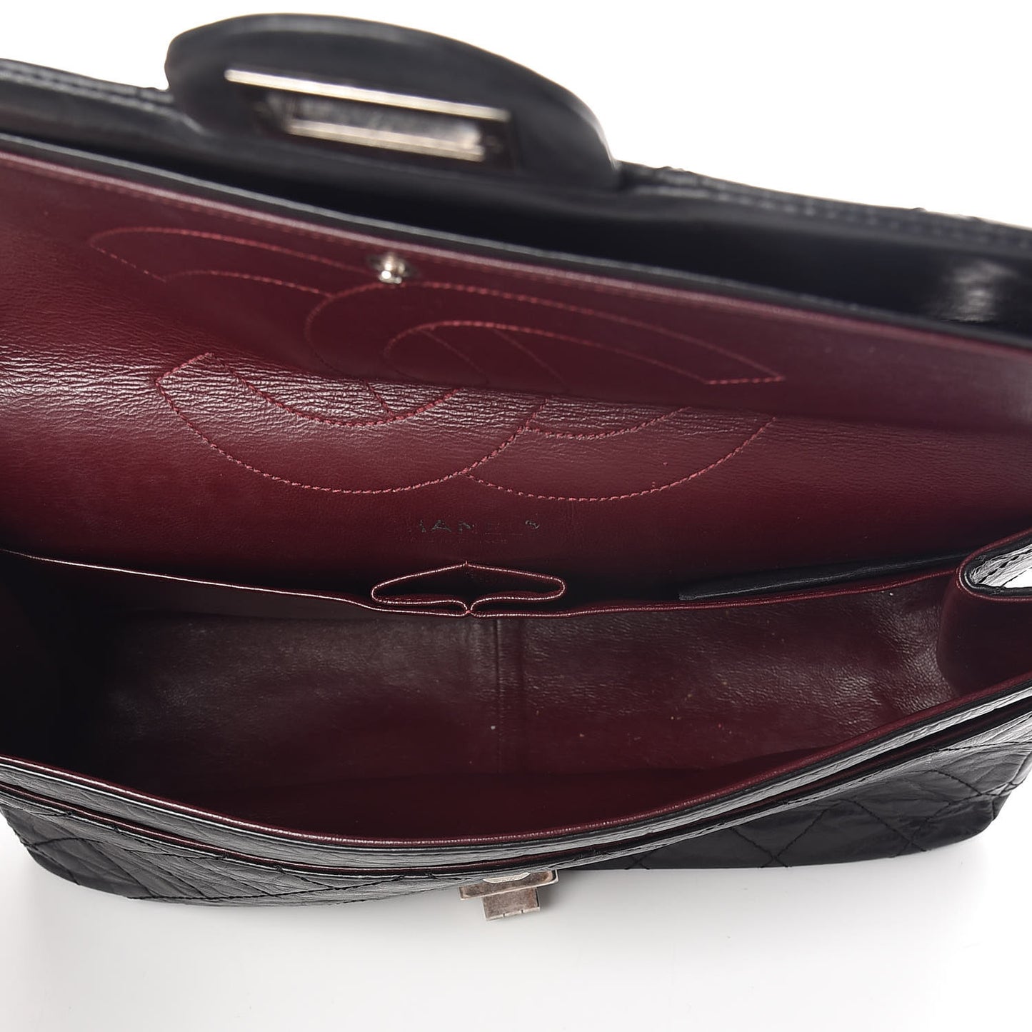 Aged Calfskin Quilted 2.55 Reissue 227 Flap Black