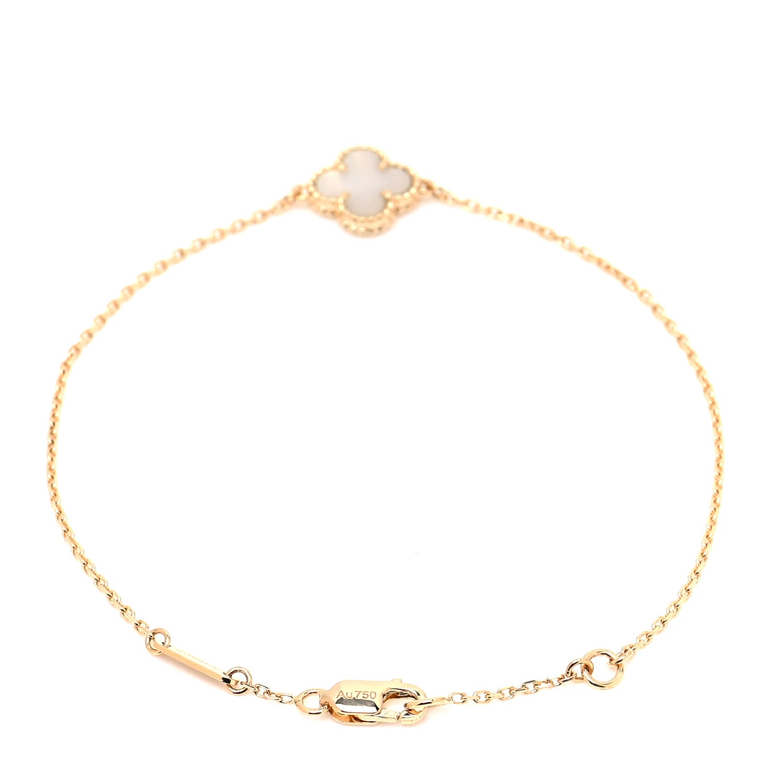 Van Cleef & Arpels 18K Yellow Gold Mother of Pearl Sweet Alhambra Bracelet 3 of 5