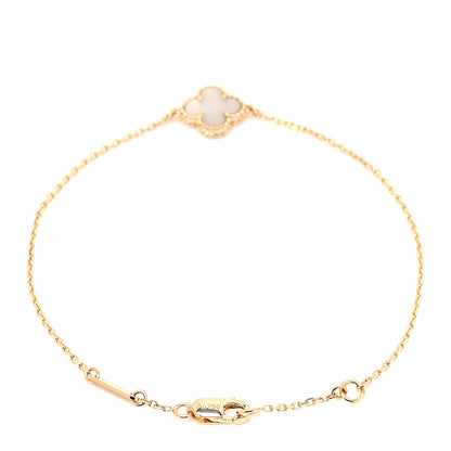 Van Cleef & Arpels 18K Yellow Gold Mother of Pearl Sweet Alhambra Bracelet 3 of 5