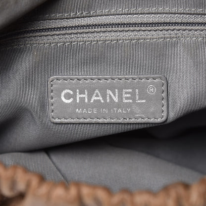 Chanel Grained Calfskin Quilted Maxi Elastic Flap Taupe 6 of 14