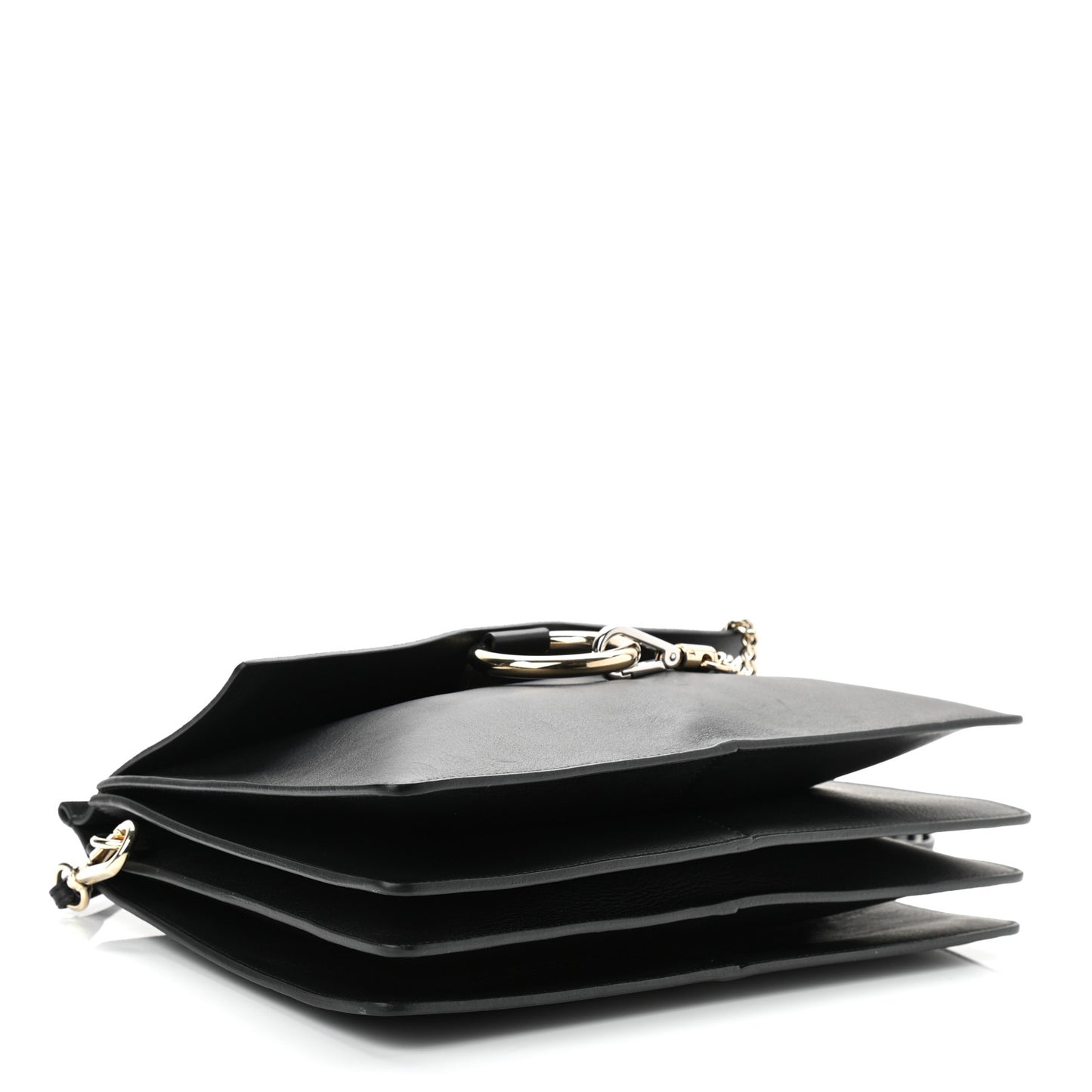 Suede Calfskin Medium Faye Shoulder Bag Black