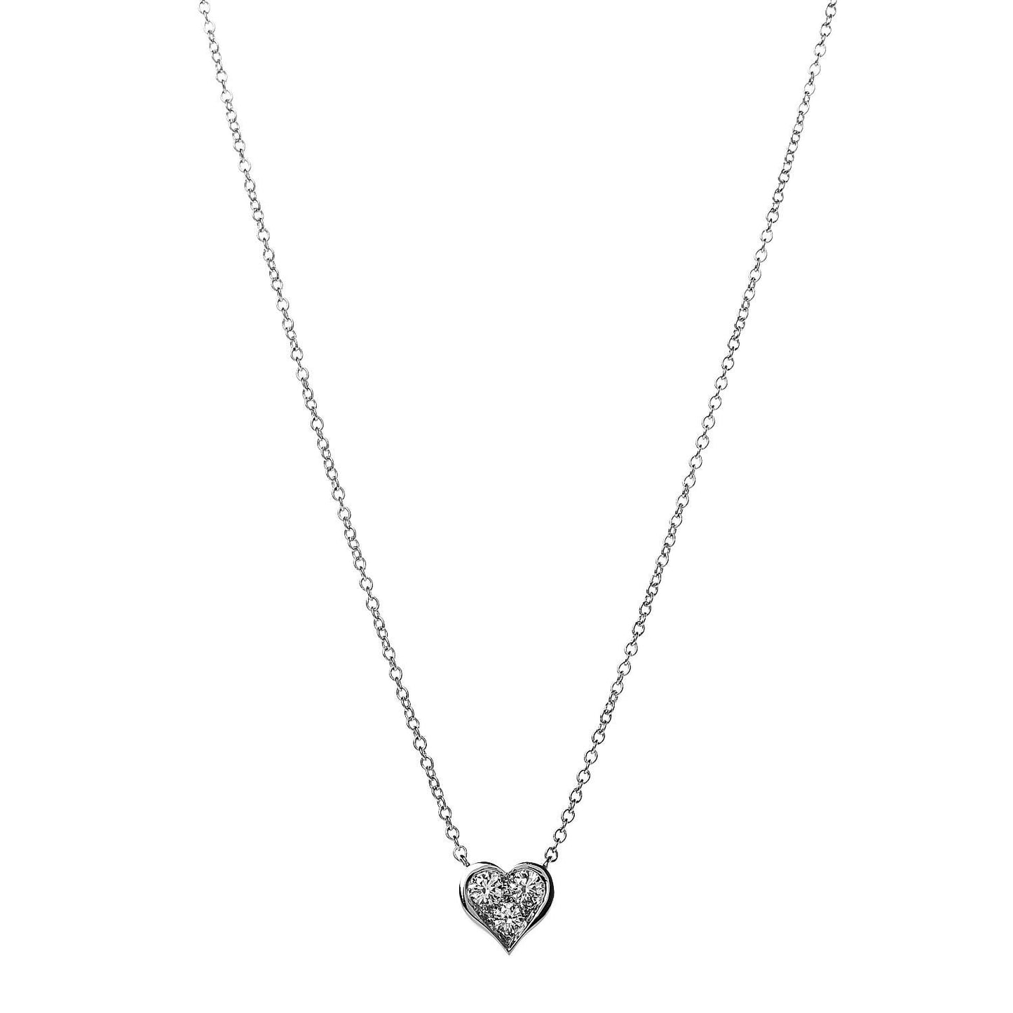 Platinum Diamond Heart Pendant Necklace