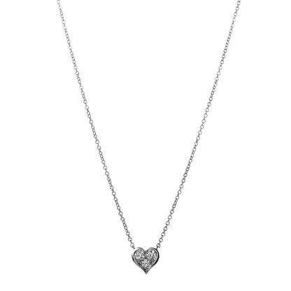 Tiffany Platinum Diamond Heart Pendant Necklace 1 of 5