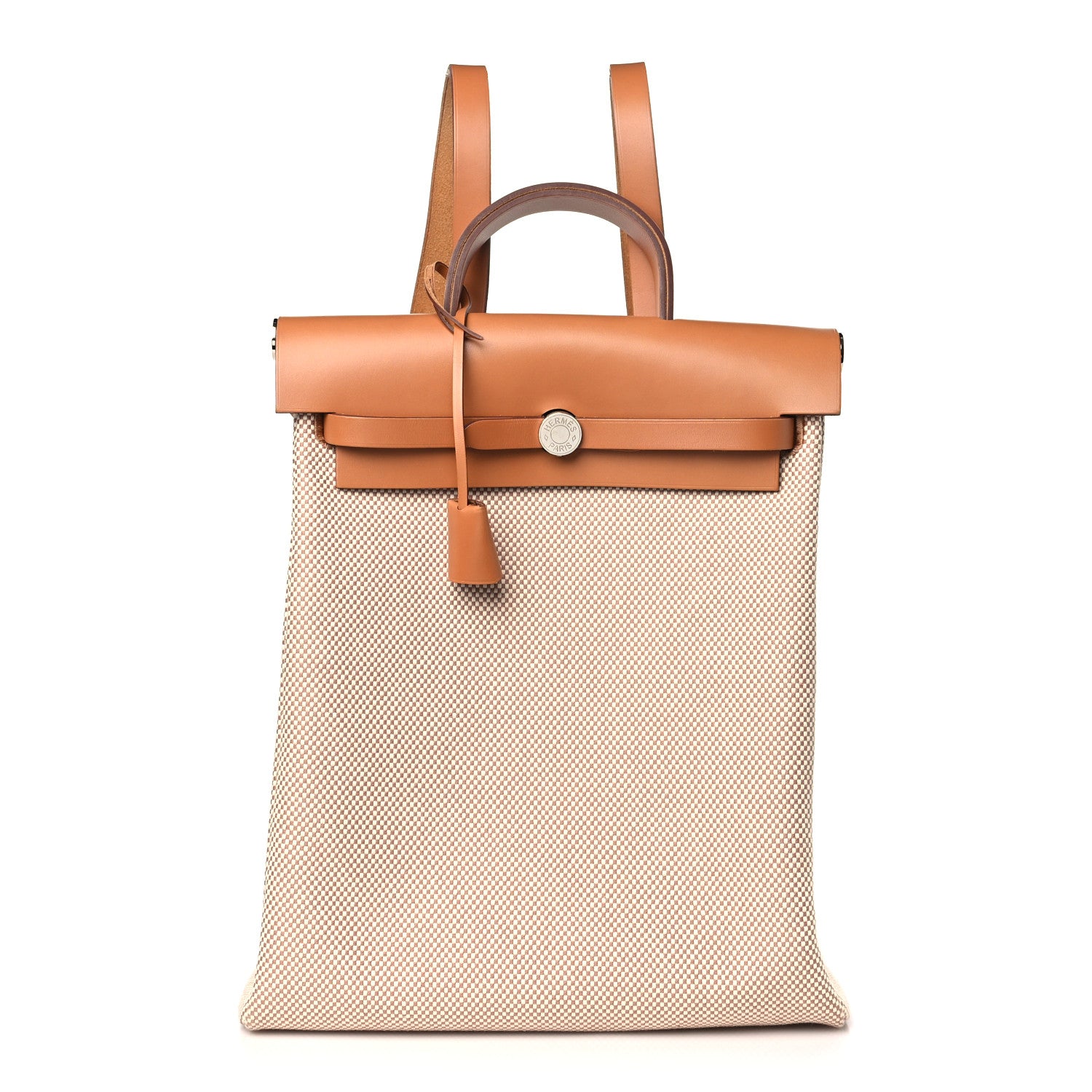 Hermes Vache Hunter Criss Viking Herbag a Dos Retourne Backpack Ecru Beige Naturel 1 of 12