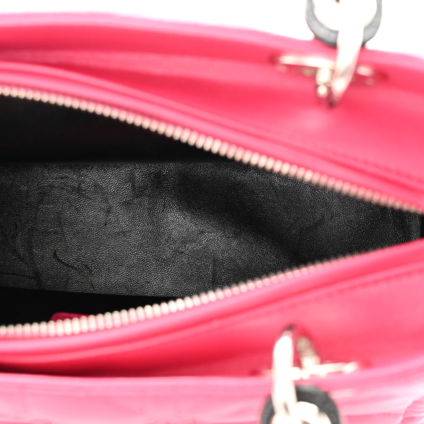 Lambskin Cannage Medium Tri-Color Lady Dior Fuchsia Anemone Black