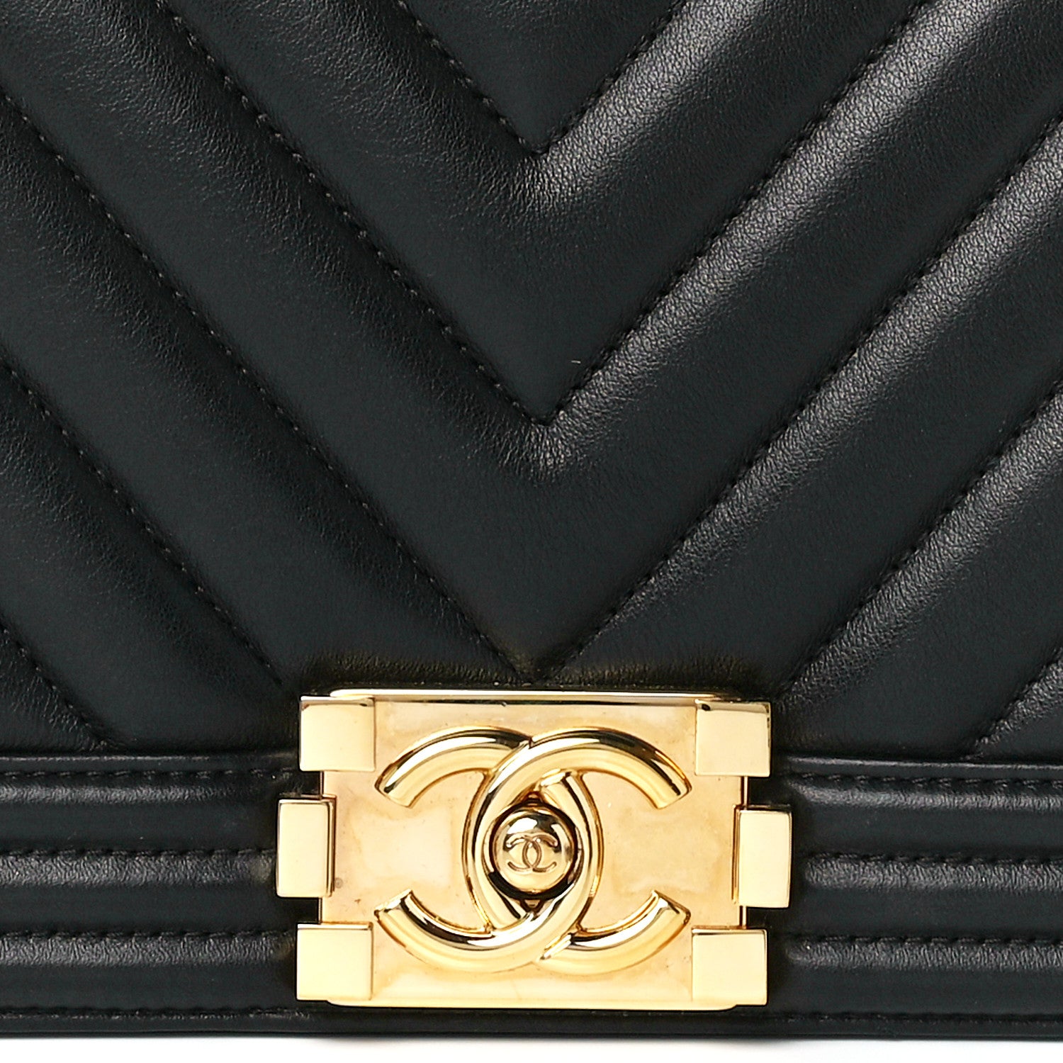 Chanel Calfskin Chevron Quilted Medium Boy Flap Black 8 of 11