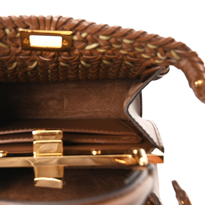 Fendi Vitello King Shiny Nappa Intreccio Petite Peekaboo I SEE U Satchel Gianduia 5 of 11
