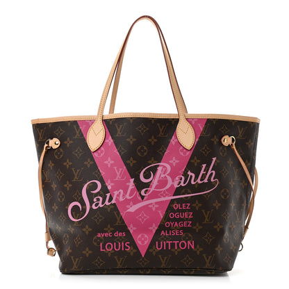 Louis Vuitton Monogram Saint Barth V Neverfull MM Hot Pink 3 of 12