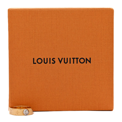 Louis Vuitton Brass Monogram Engraved Nanogram Ring M Gold 7 of 7