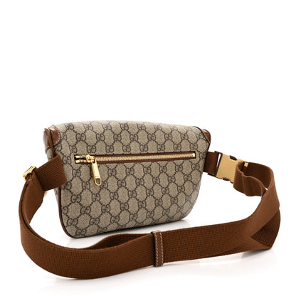 Gucci GG Supreme Monogram Textured Calfskin Retro Interlocking G Belt Bag Beige Ebony Brown Sugar 4 of 14