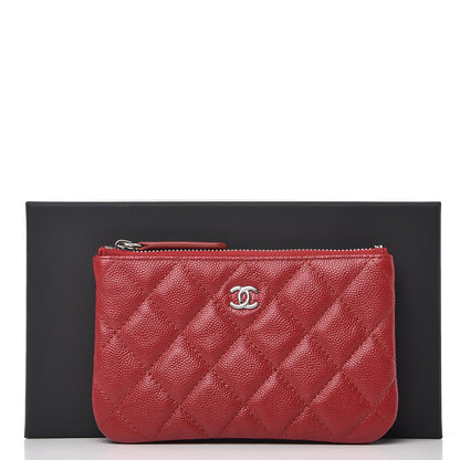 Chanel Caviar Quilted Small Cosmetic Case Dark Red 8 of 8
