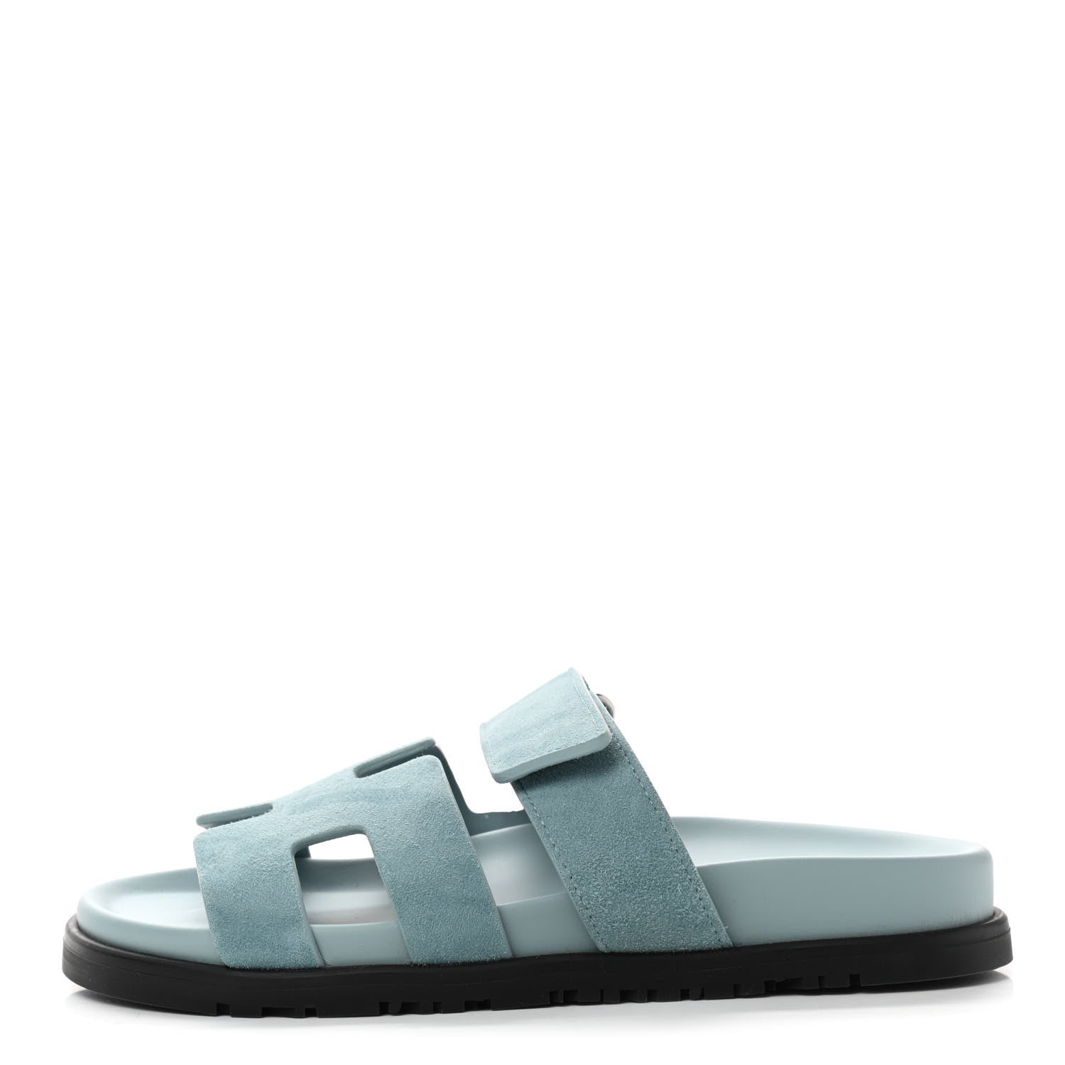 Hermes Suede Goatskin Womens Chypre Sandals 36 Vert d'Eau 1 of 8