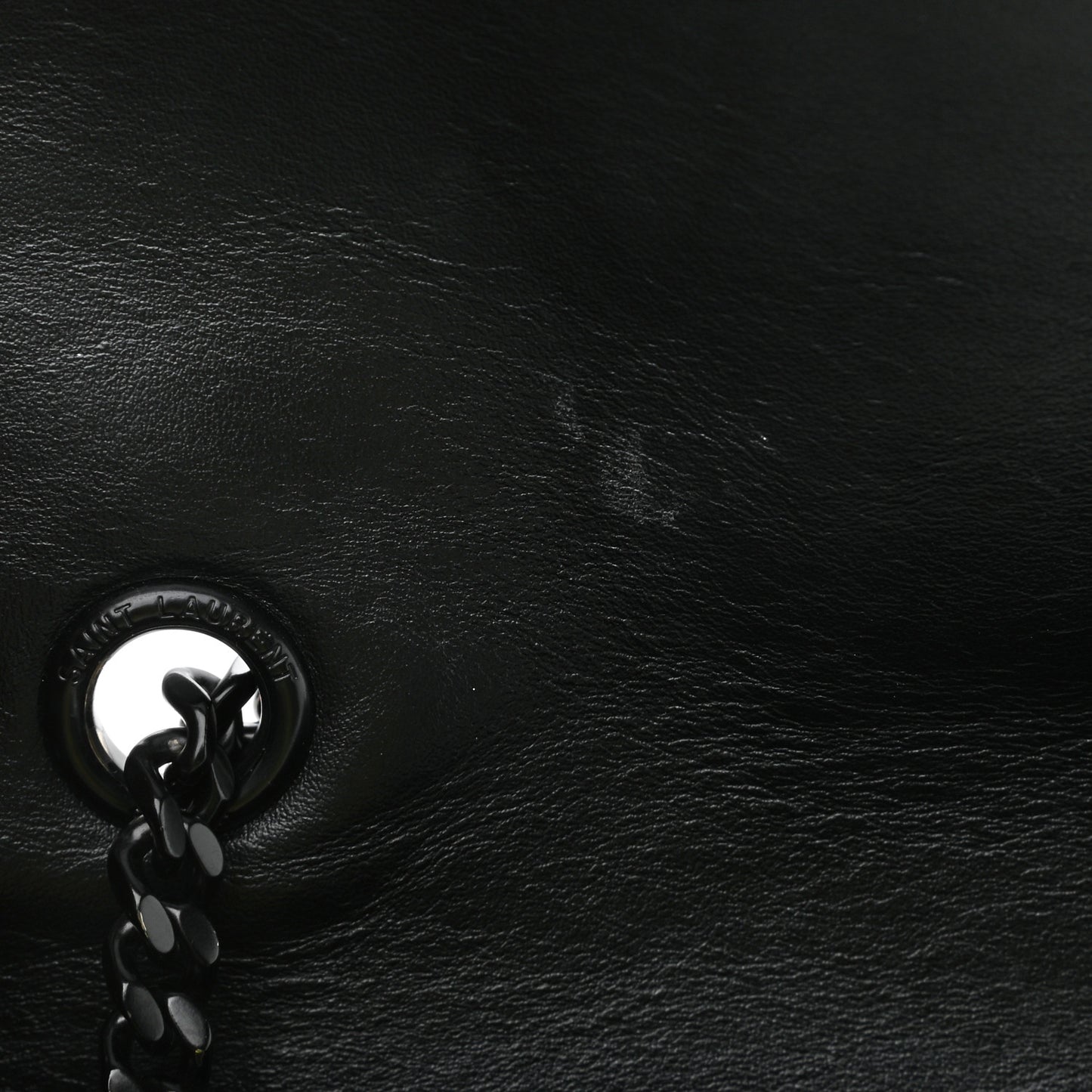 Calfskin Y Quilted Monogram Medium Loulou Chain Satchel Black