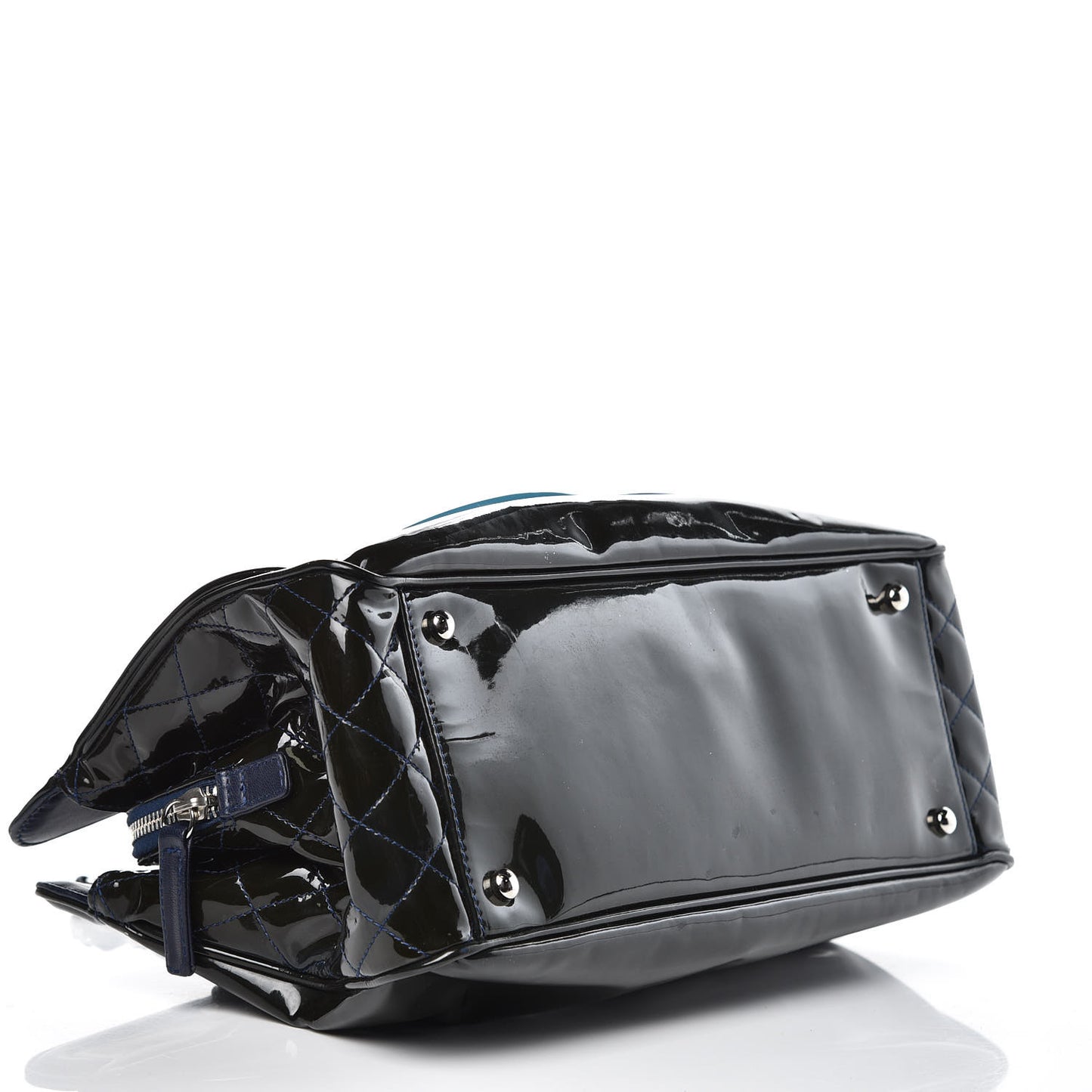 Vinyl Lipstick Tote Dark Navy Blue
