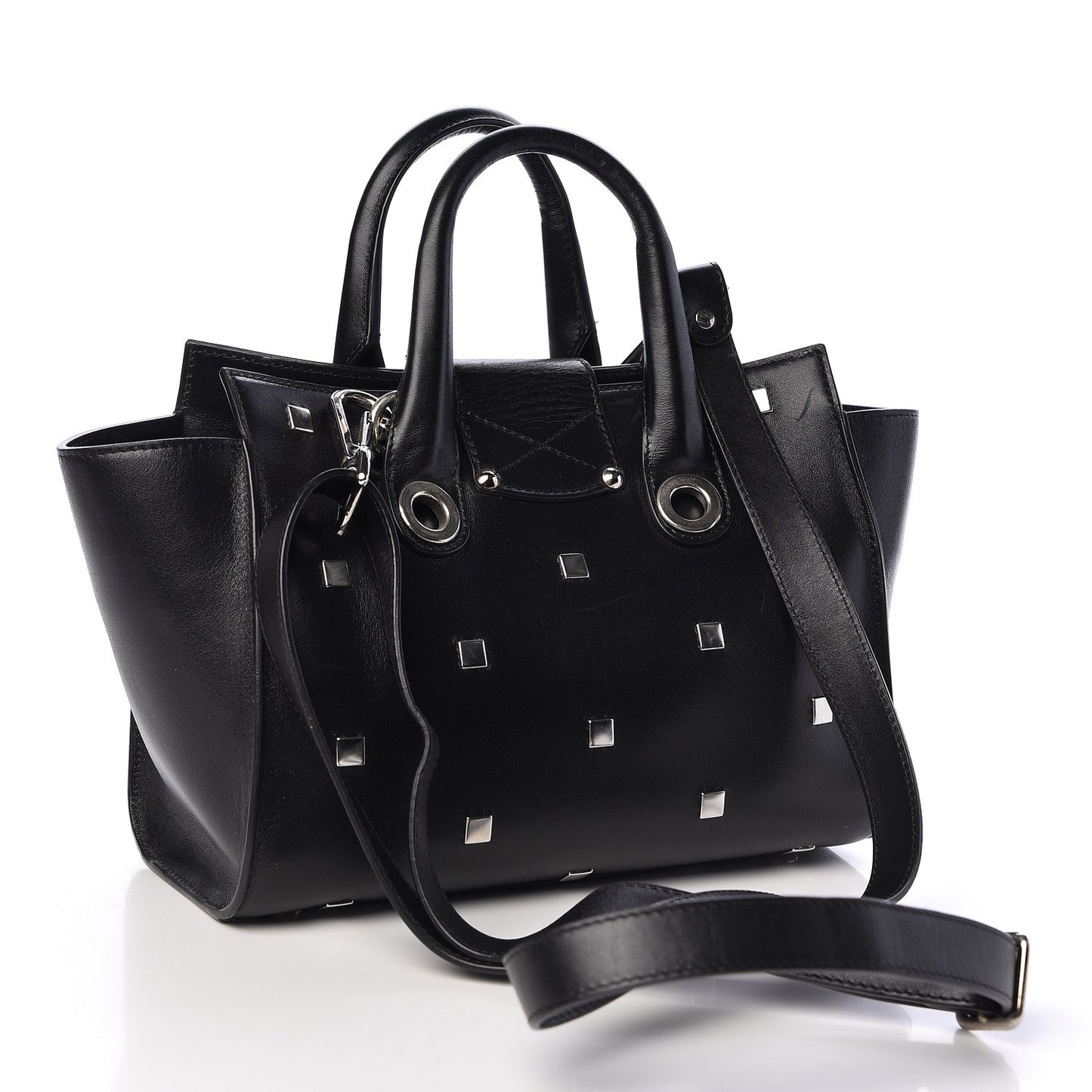 Calfskin Studded Small Riley Black