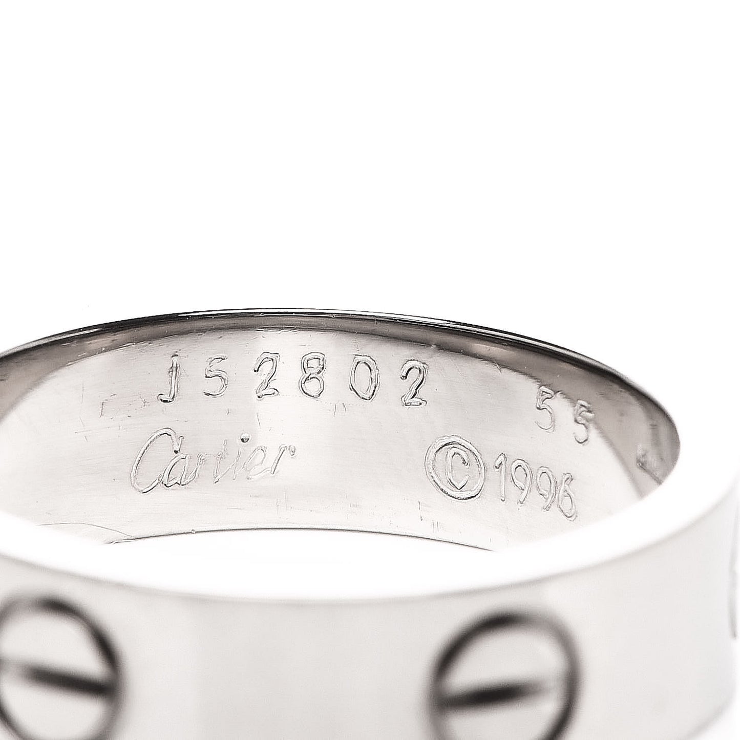 18K White Gold 5.5mm LOVE Ring 55 7.25