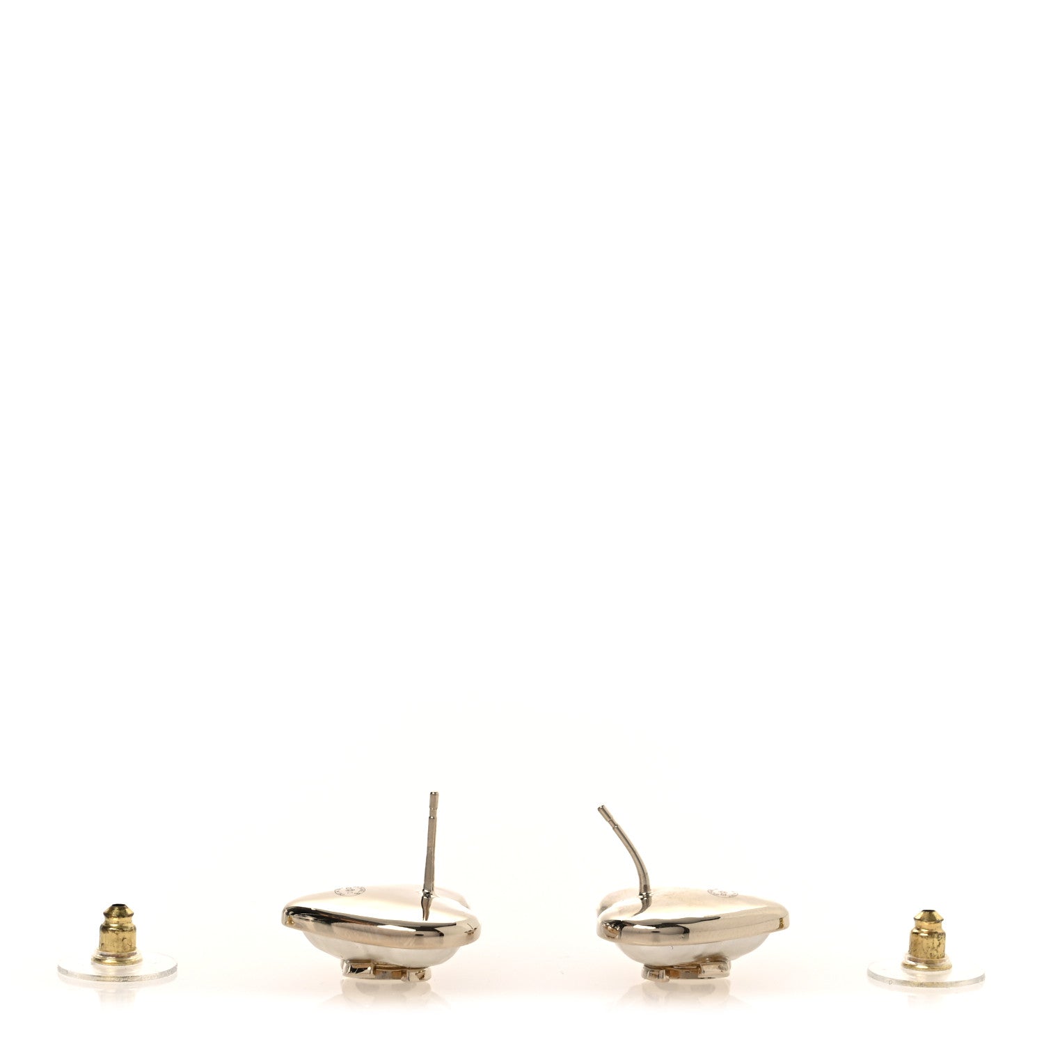 Chanel Pearl CC Heart Earrings Gold 3 of 4