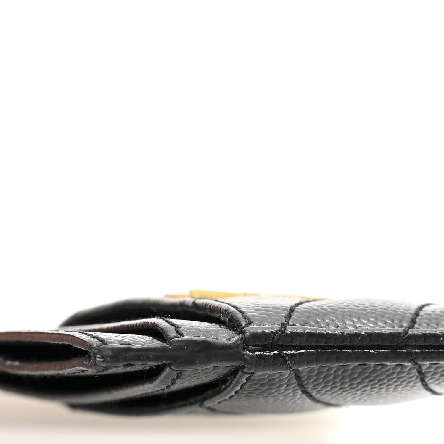 Saint Laurent Grain De Poudre Matelasse Chevron Monogram Credit Card Case Black 10 of 11