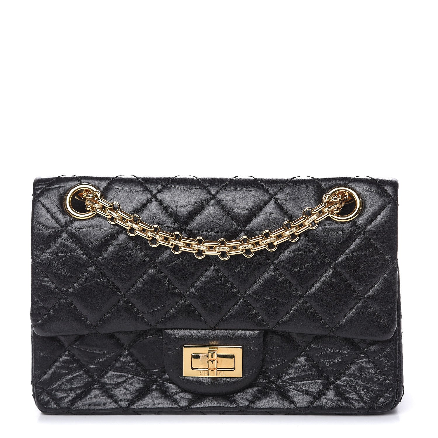 Chanel Aged Calfskin Quilted 2.55 Reissue Mini Flap Black 1 of 10