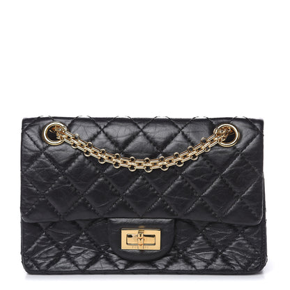 Chanel Aged Calfskin Quilted 2.55 Reissue Mini Flap Black 1 of 10