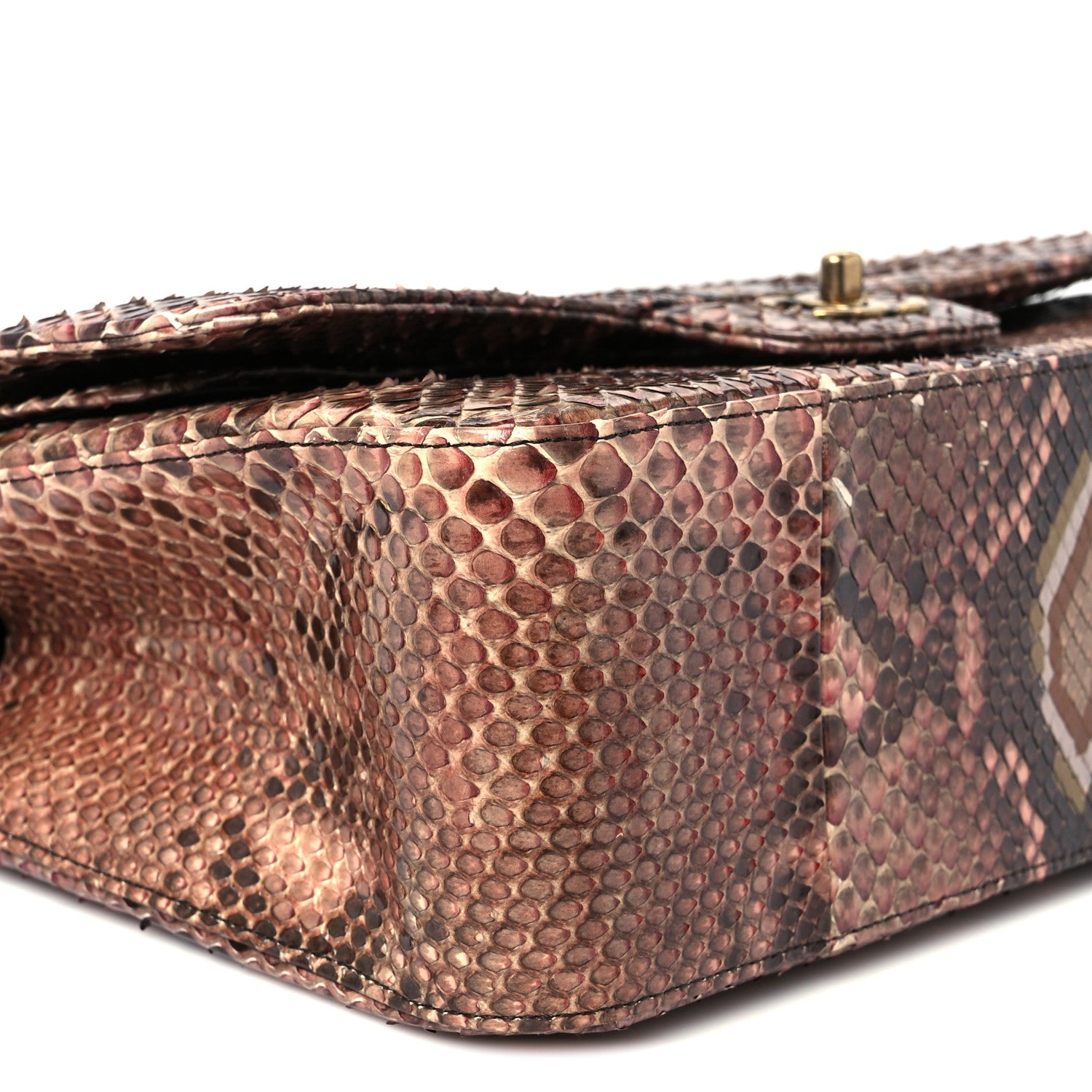 Chanel Snakeskin Jumbo Double Flap Brown Multicolor 10 of 11