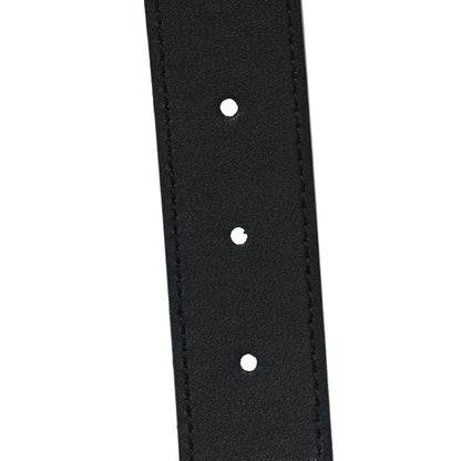 Gucci GG Supreme Monogram Plutone Calfskin Enamel Monochrome Double G 30mm Belt 75 30 Black Opaco Black 4 of 5