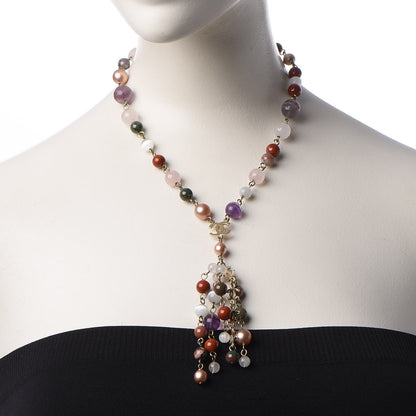 Chanel Beaded CC Long Necklace Multicolor 2 of 8