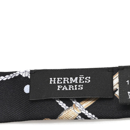 Hermes Silk Les Cles A Pois Doll Twilly Black Beige Rose Multicolor 3 of 3