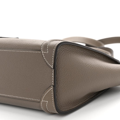 Celine Drummed Calfskin Nano Luggage Souris 9 of 10