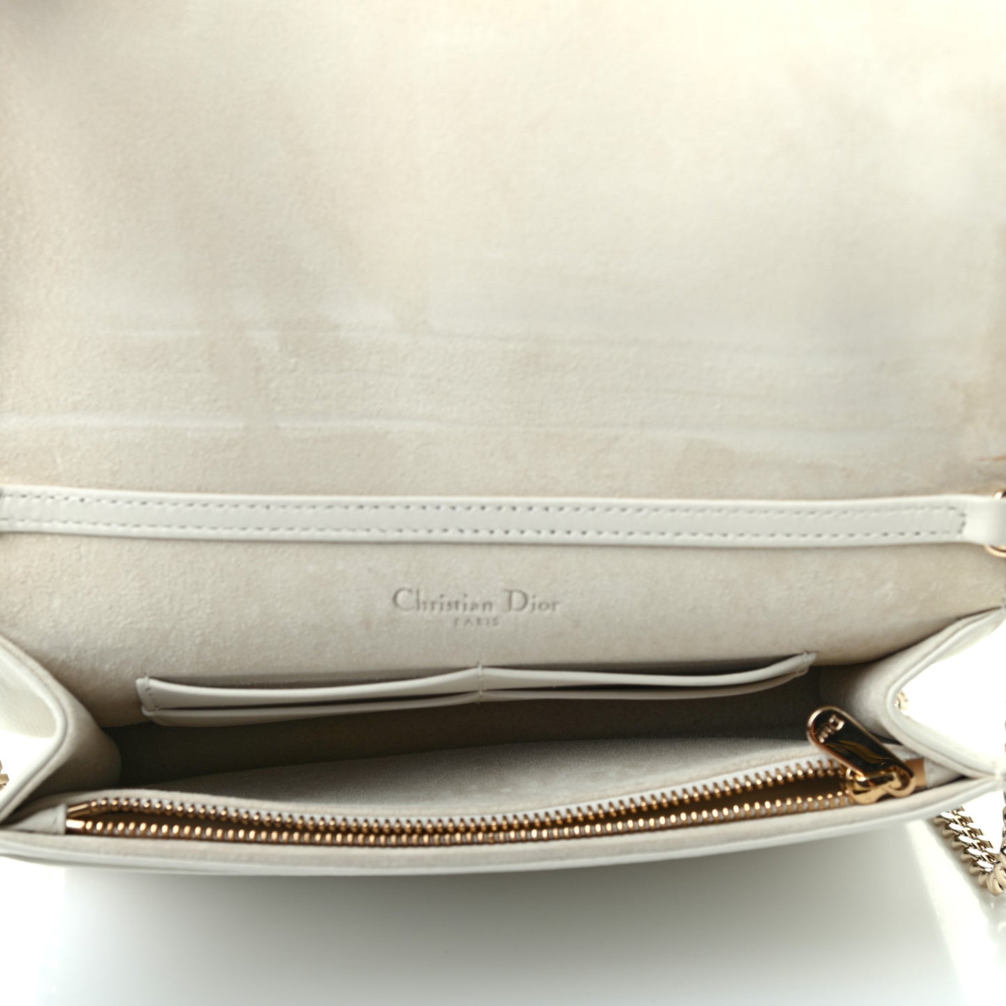 Calfskin KaleiDiorscopic Diorama Wallet On Chain Pouch Latte Multicolor