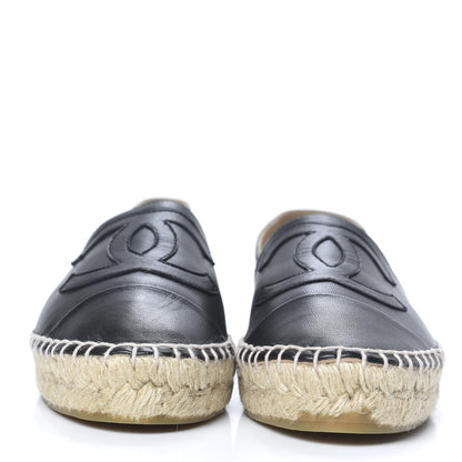 Chanel Lambskin CC Espadrilles 36 Black 2 of 9