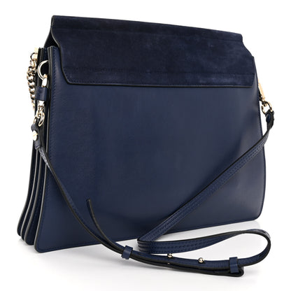 Chloe Suede Calfskin Medium Faye Shoulder Bag Royal Navy 3 of 9