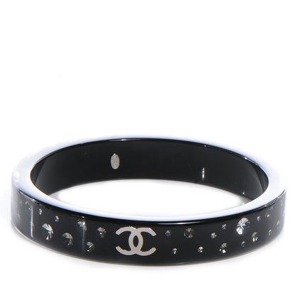 Chanel Resin Crystal CC Bangle Black 1 of 5