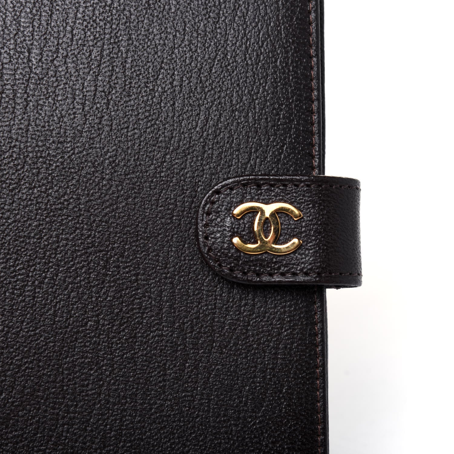 Chanel Goatskin Small Ring Agenda Planner Dark Brown 14 of 16