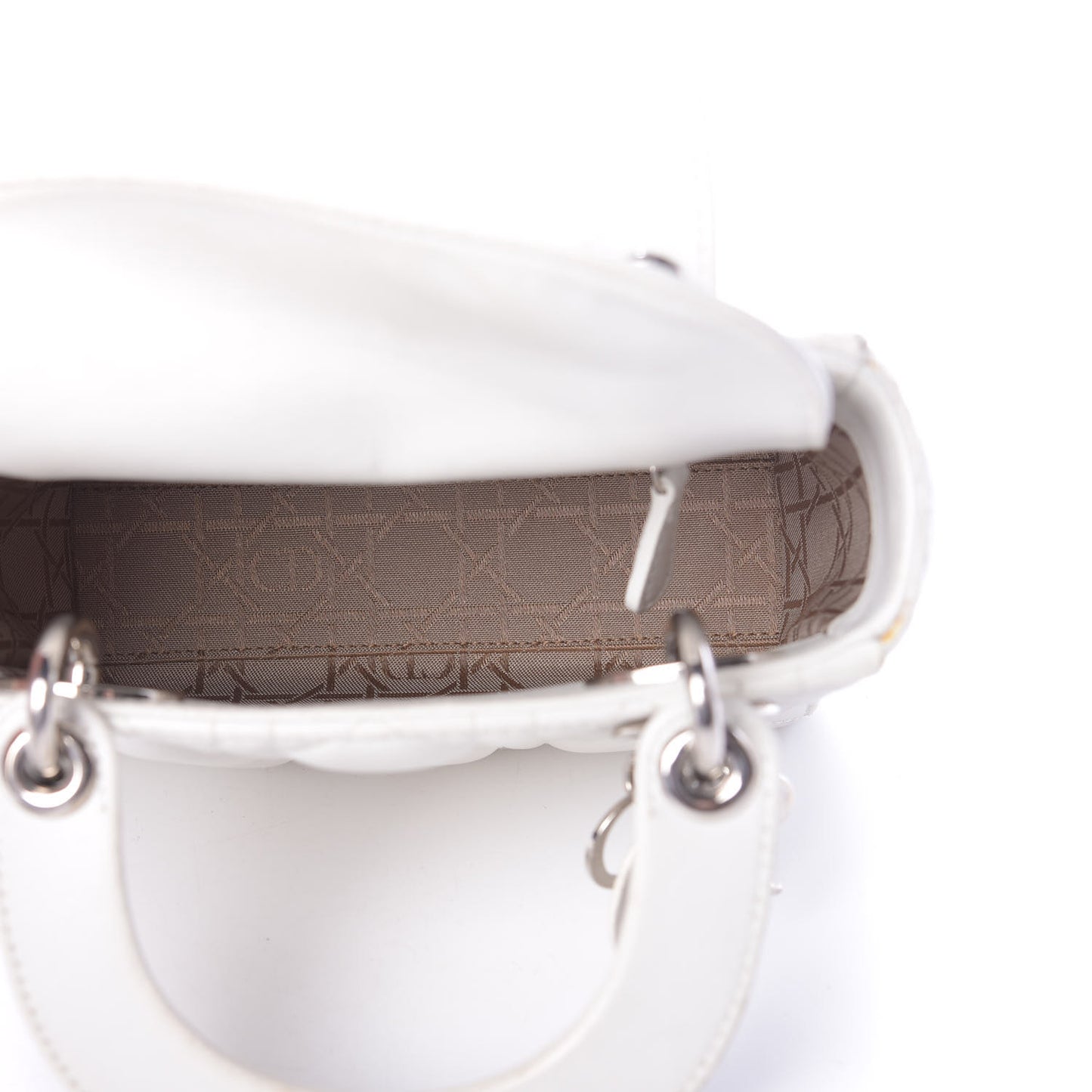Lambskin Cannage Mini Lady Dior White