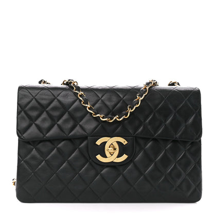 Chanel Lambskin Quilted XL Jumbo Single Flap Black 1 of 11