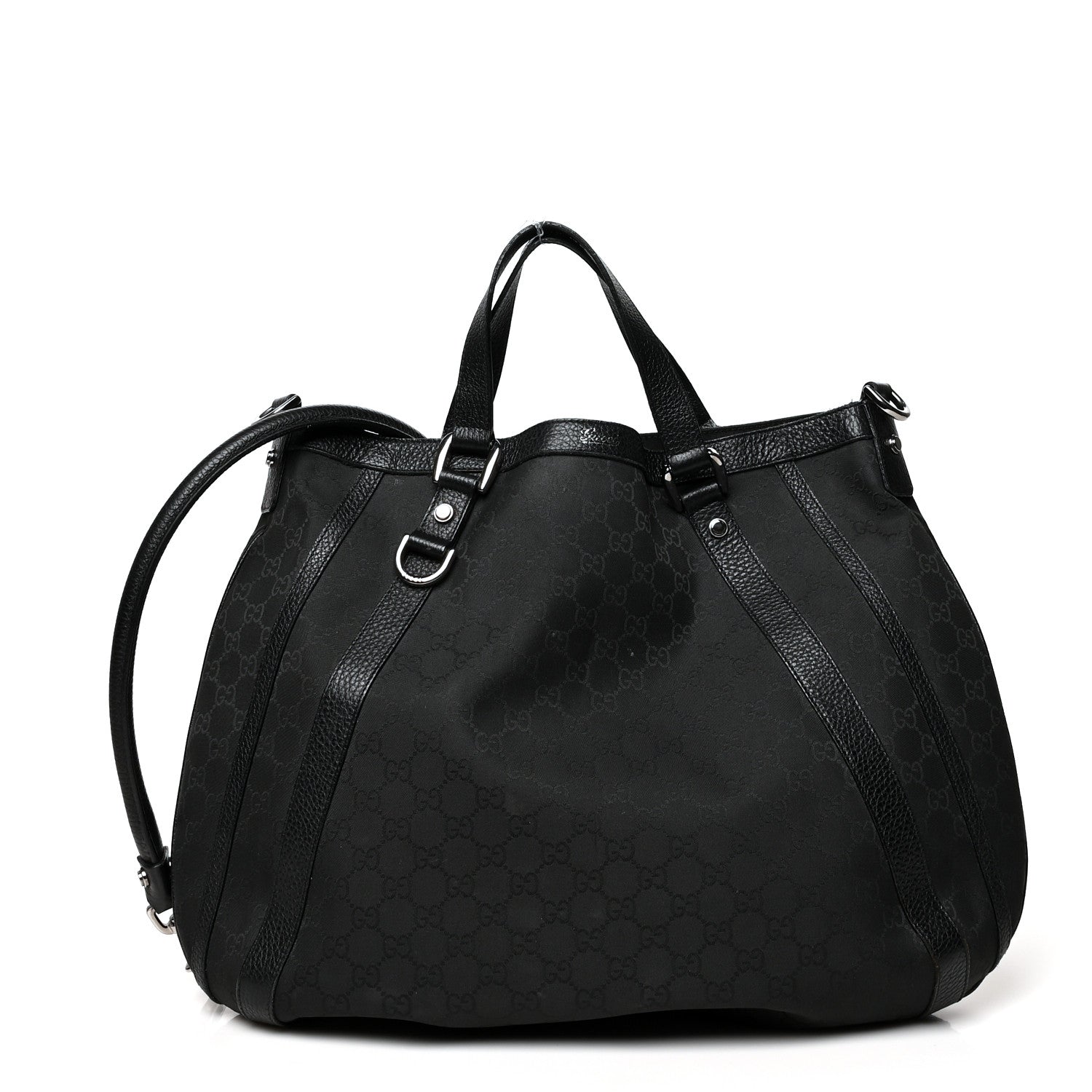 Gucci Monogram Medium Abbey Convertible Tote Black 1 of 15