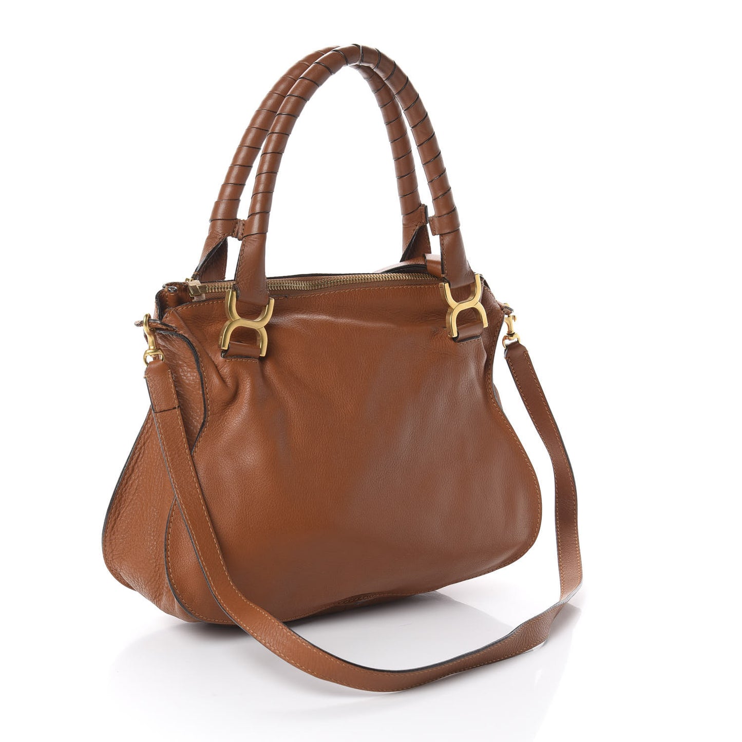 Calfskin Medium Marcie Satchel Tan