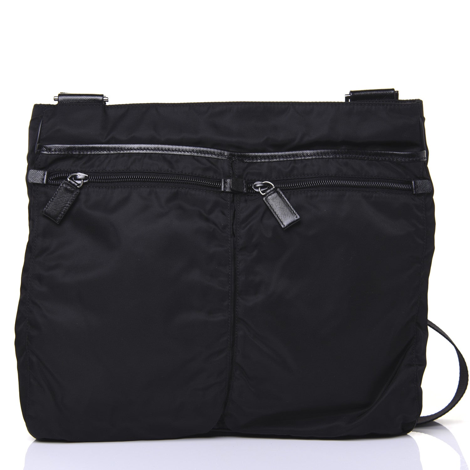 Prada Nylon Flat Messenger Bag Black 12 of 14