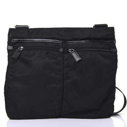 Prada Nylon Flat Messenger Bag Black 12 of 14
