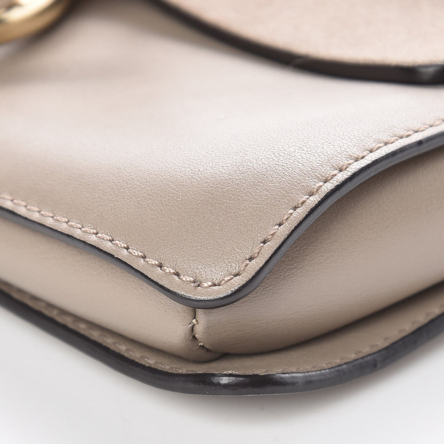 Suede Calfskin Small Faye Shoulder Bag Motty Grey