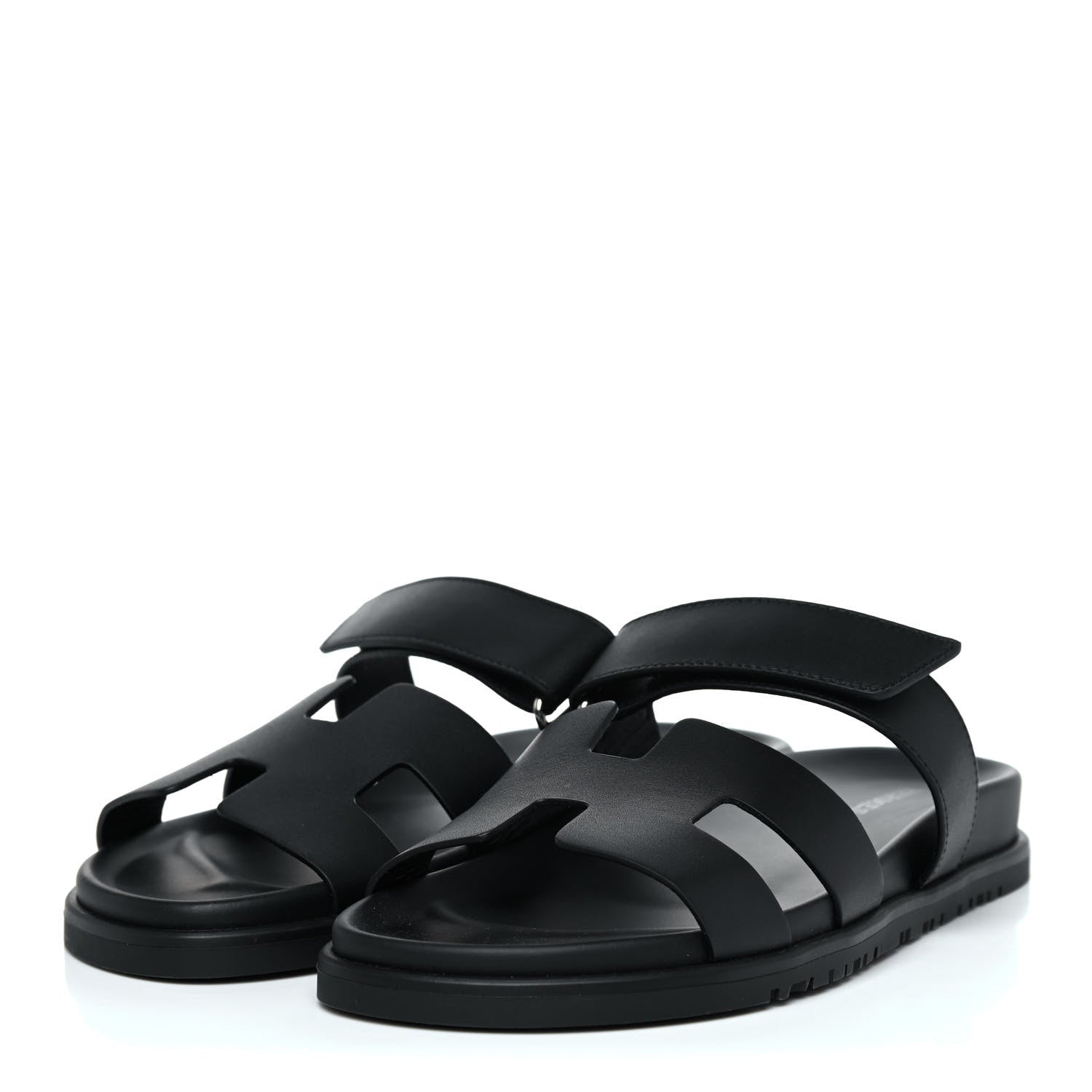 Hermes Calfskin Womens Chypre Sandals 39 Black 3 of 10