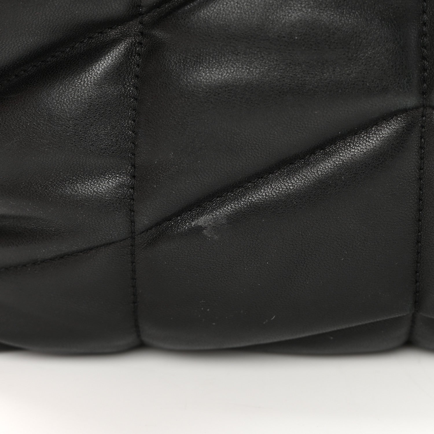 Saint Laurent Lambskin Quilted Small Loulou Puffer Monogram Chain Satchel Black 16 of 17