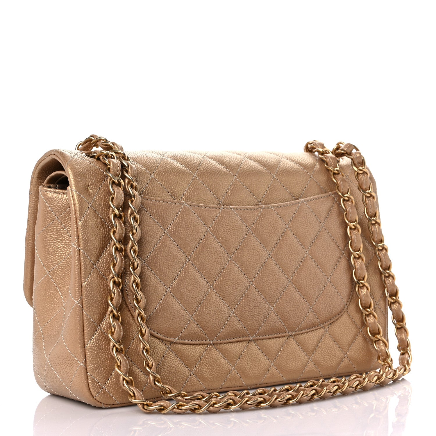 Chanel Pearly Caviar Quilted Jumbo Double Flap Gold 3 of 13