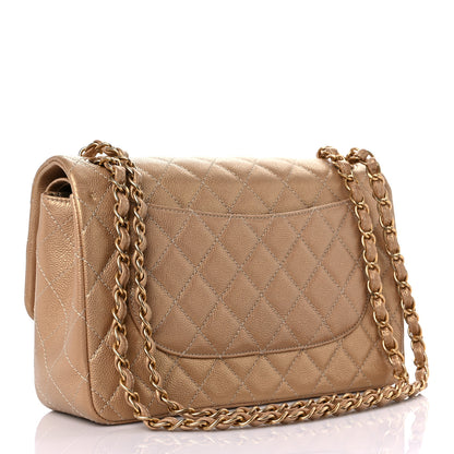 Chanel Pearly Caviar Quilted Jumbo Double Flap Gold 3 of 13