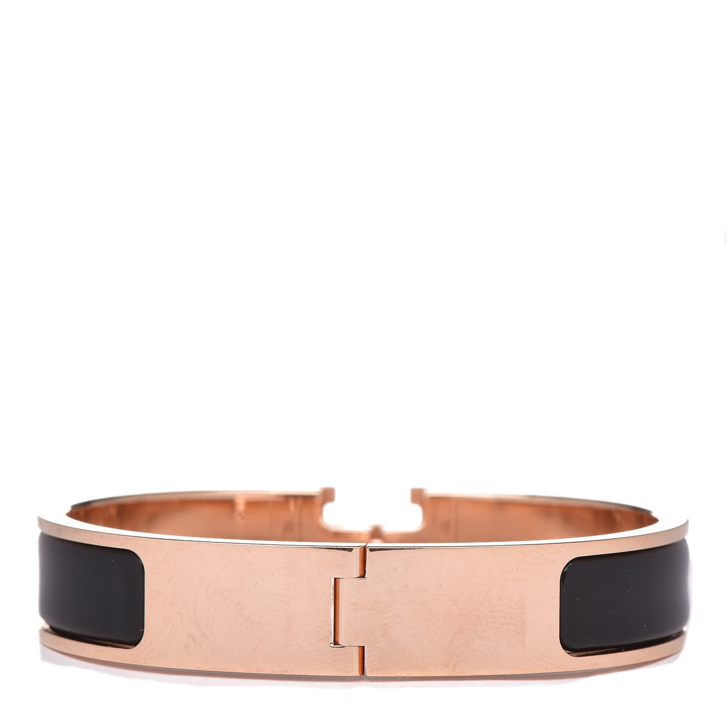 Enamel Narrow Clic Clac H Bracelet PM Black