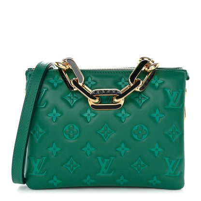 Louis Vuitton Lambskin Embossed Monogram Coussin BB Emeraude 1 of 11